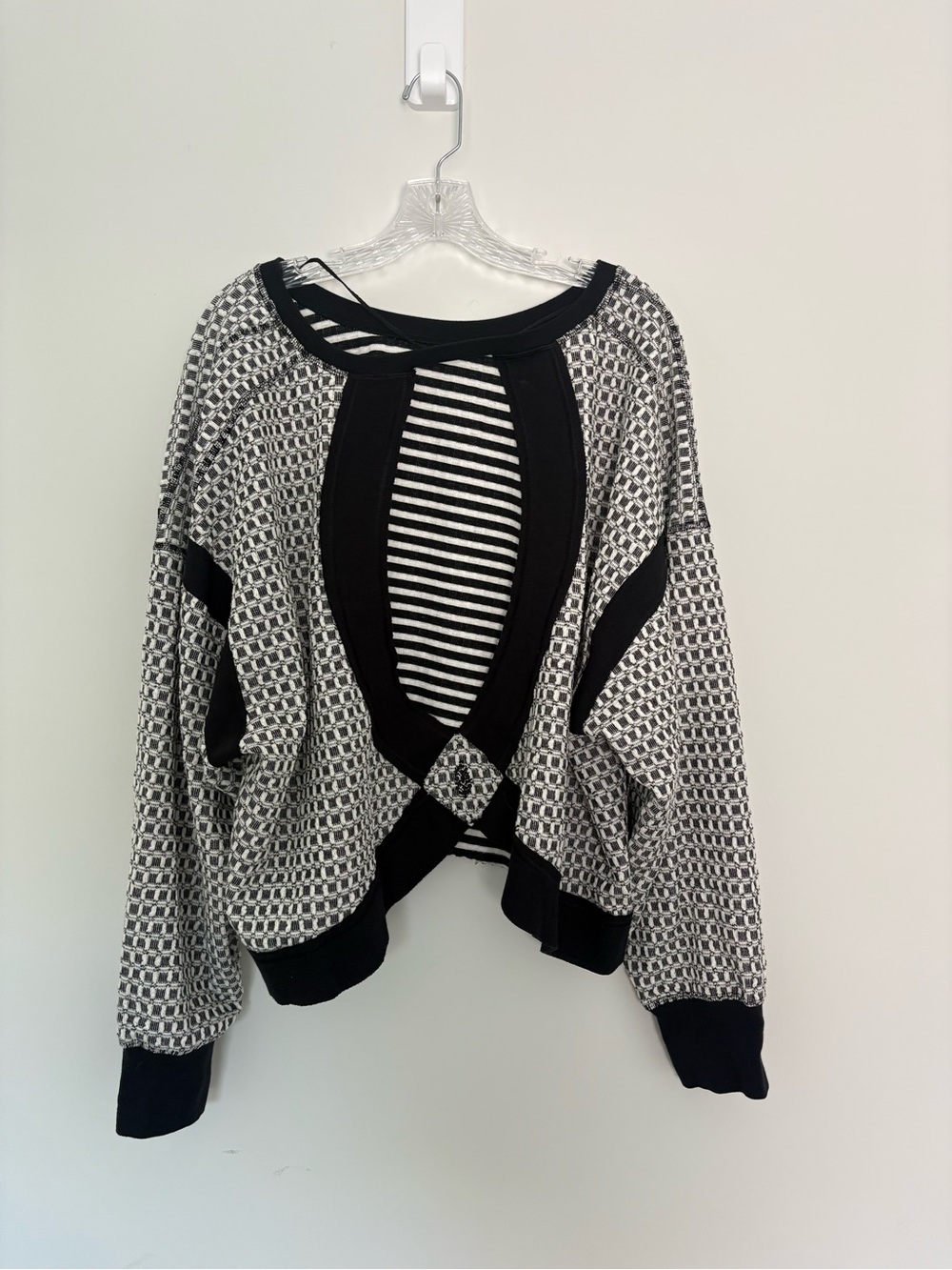NWT Free People FP Movement My Time Layer Textured Reversible Sweatshirt Sz XL